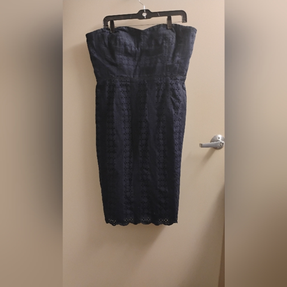 NWT J.Crew Eyelet Strapless Sheath Dress Sz 16 Tall